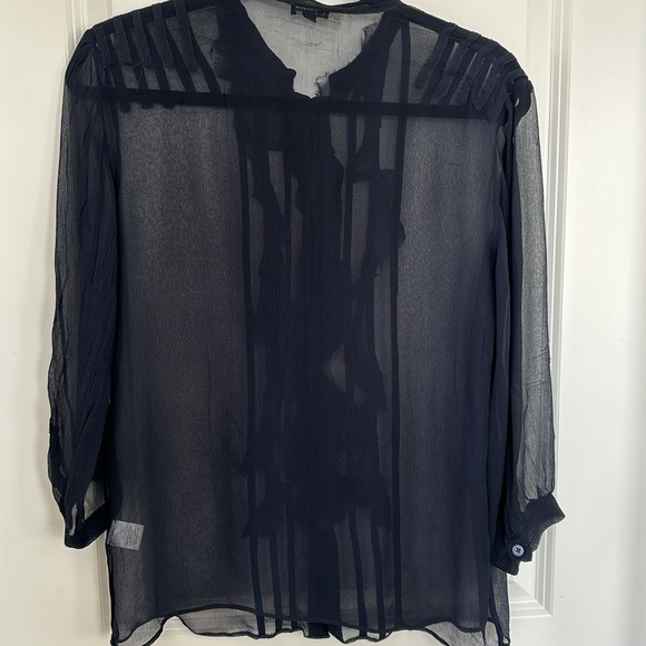 Alvin Valley Navy Silk Blouse - Picture 3 of 6